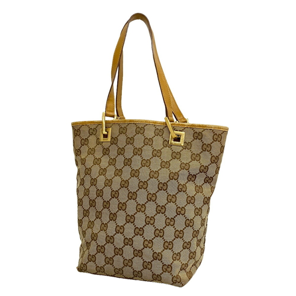 Gucci GG Canvas Tote Bag 002 1099 Brown Beige Women's